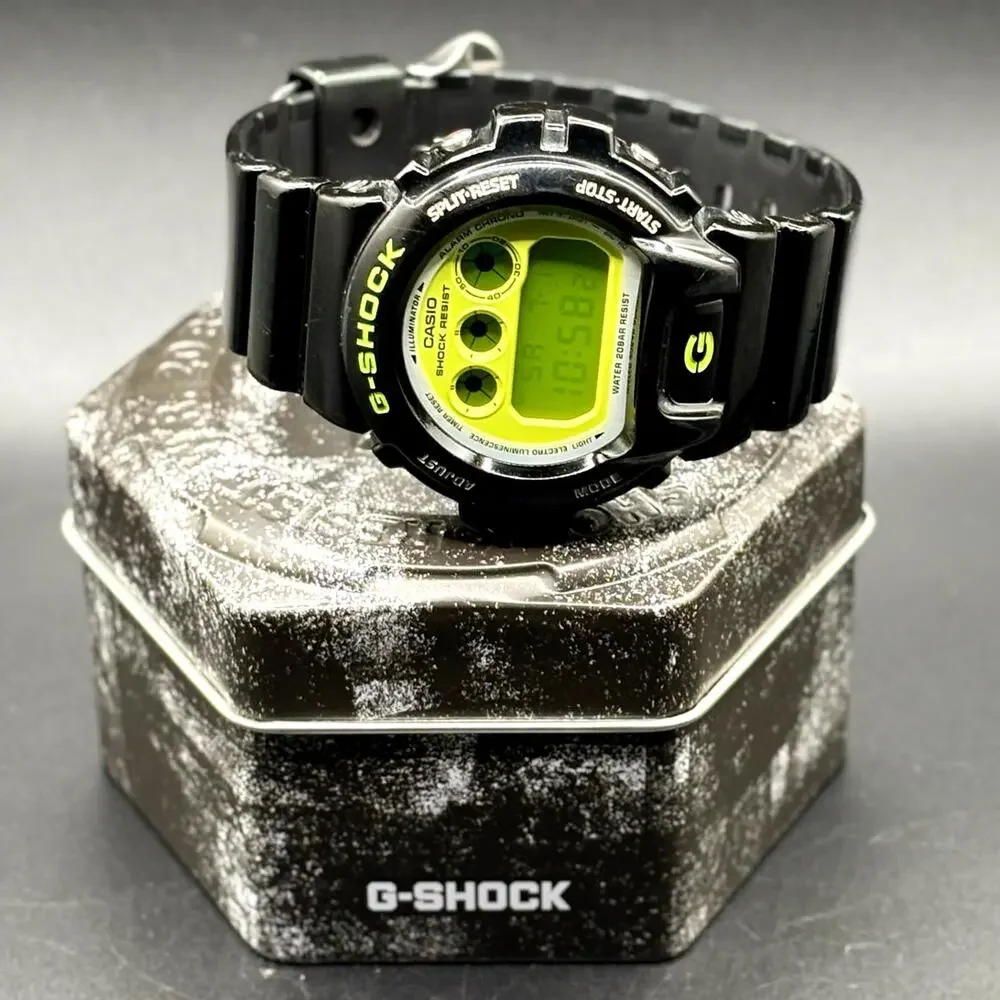 Casio G-Shock DW6900CS-1 Lime Green Glossy Black Digital Men's Watch